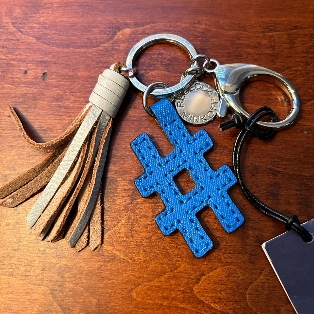 Rebecca Minkoff hashtag bag charm - keychain with tassle